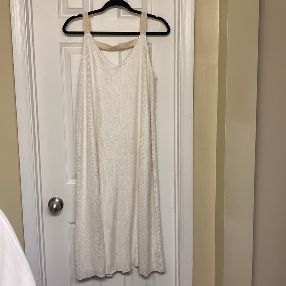 White Sequin midi dress